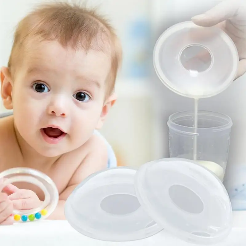

2pcs Reusable Newborn Baby Feeding Breast Milk Collector Portable Pregnancy Women Breast Pump Accessory Nipple Suction Container