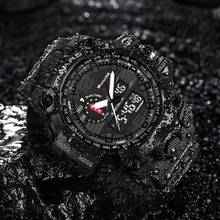 Два места Многофункциональный двойной дисплей указатель светящиеся спортивные электронные часы цифровые часы Мода Открытый saat erkekler F41