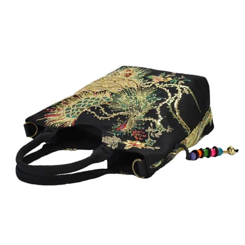 Women Vintage Shoulder Bags Peacock Embroidery Female Handbag Lady Messenger Bag Sequins Top-Handle Tote Crossbody SS7037 (7)