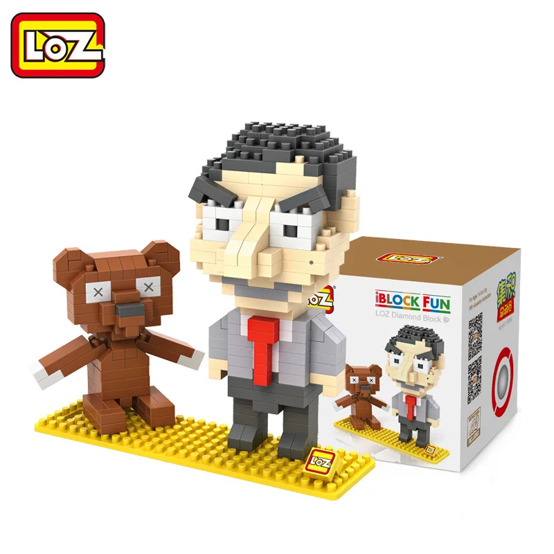 

LOZ Diamant Blocs M. Bean Teddy Bear Cartoon Movie Jouet Poupee Action Figure Building Blocks Briques BRICOLAGE Figurine En