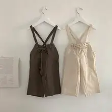 Новые модные комбинезоны для девочек и мальчиков модные детские штаны на осень и весну размеры от 2 до 7 лет PV574