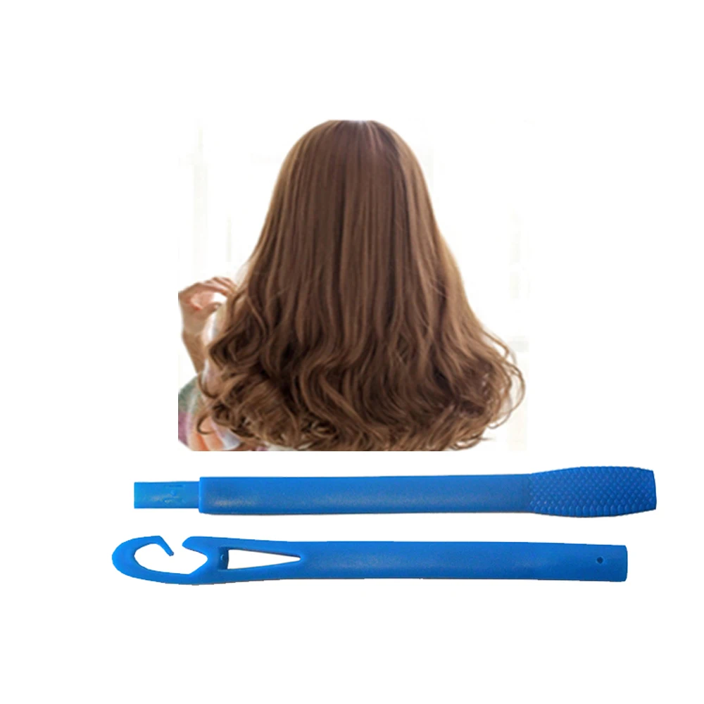Спираль "сделай сам" из Пластик волос бигуди для волос 2,5 см 12 шт. 25 см+ 6 шт. 15 см щипцы для завивки волос с 2 приклеиваемые крючки