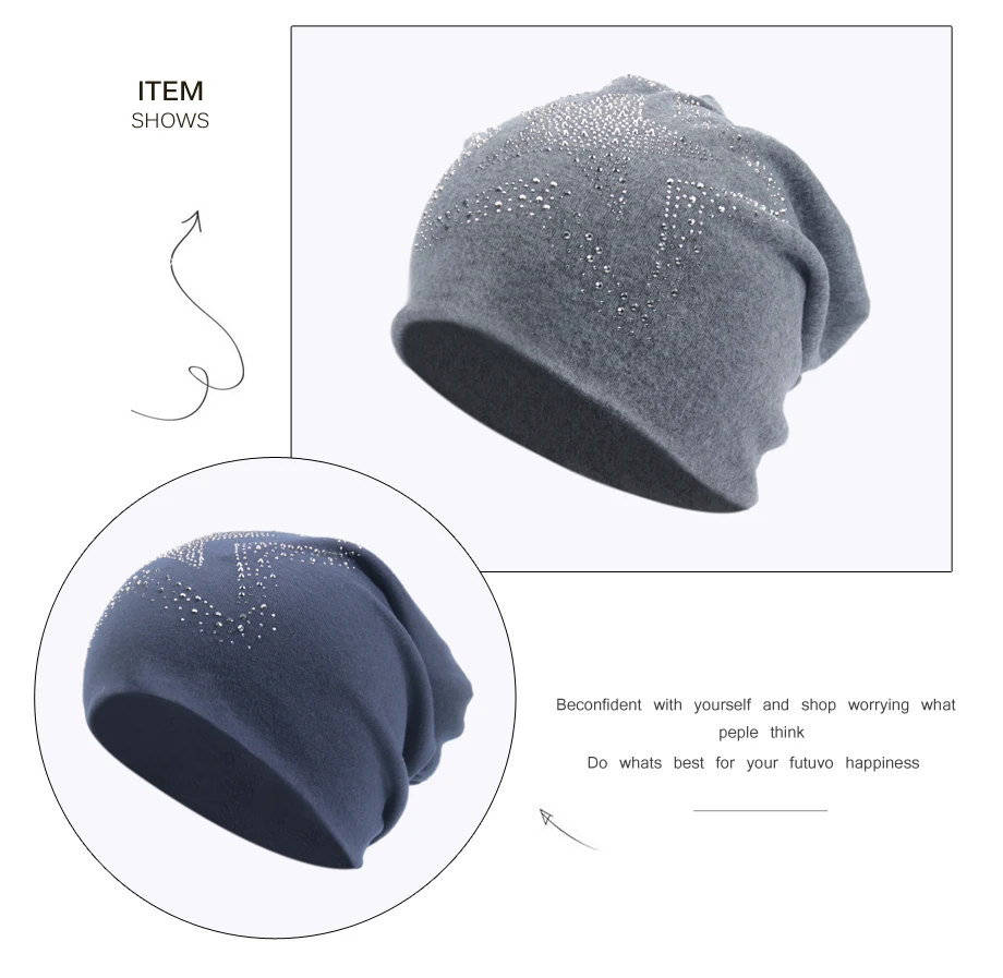 6ADK Cotton Women Caps  Nice Decoration Brand 2018 New Fashion High Quality Casual Skullies &Beanies #MZ764