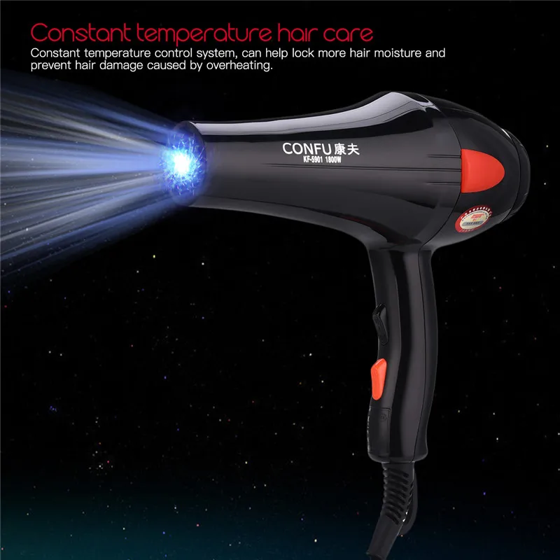 

Quick Dry Hair Dryer Machine Styling Professional Blue Light Anion Hair Dryer Hair Style Tools Electric Drying Hair Blower 1800W