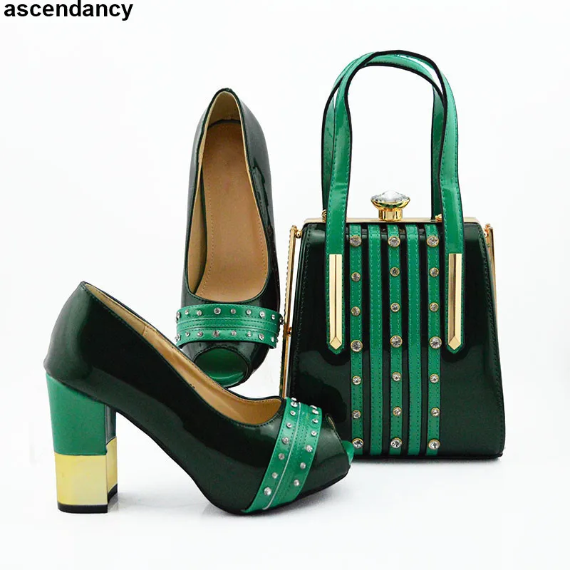 

Italian Designer Shoes and Bags Matching Decorated with Rhinestone Slip on Women Wedding Shoes Designer Shoes Women Luxury 2019
