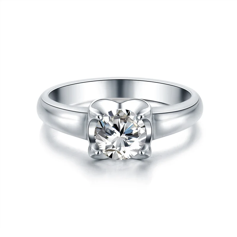 

ANI 18K White Gold (AU750) Women Engagement Ring 0.3 Carat Certified I/SI Round Natural Diamond Brand Wedding Jewelry Customized