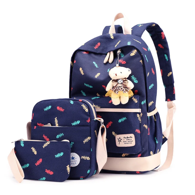 

casual School Backpacks set 4 pcs Teenage Girls fashion Women Laptop Backpack Female Japan and Korean Style Backpack Travel Bags