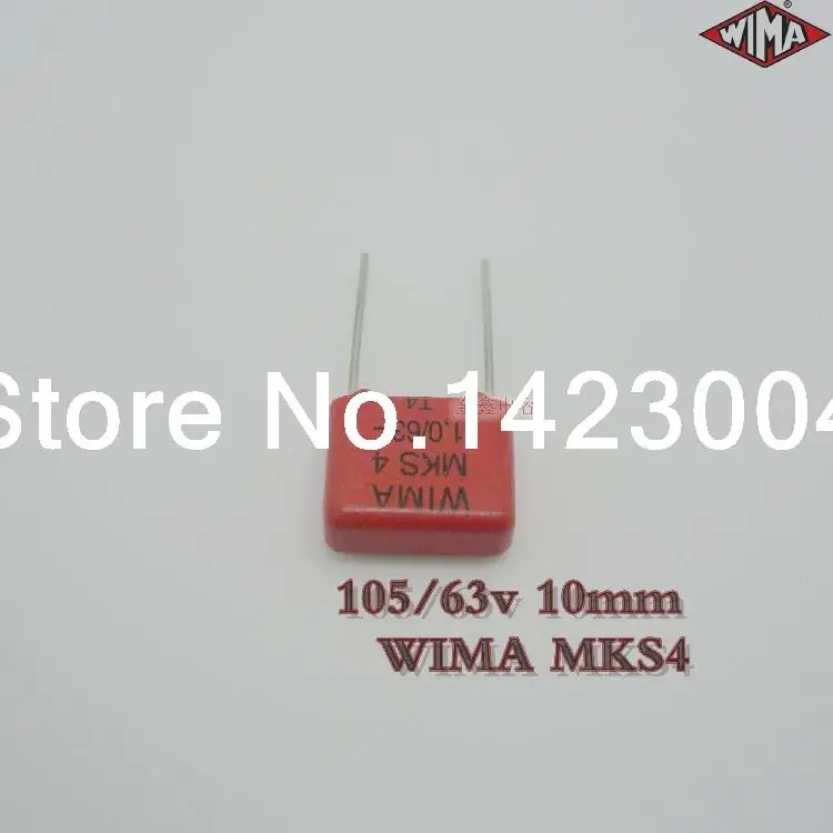 2015 10PCS New Audio film Capacitors wima MKS4 105 63v 1UF 1000NF 10MM
