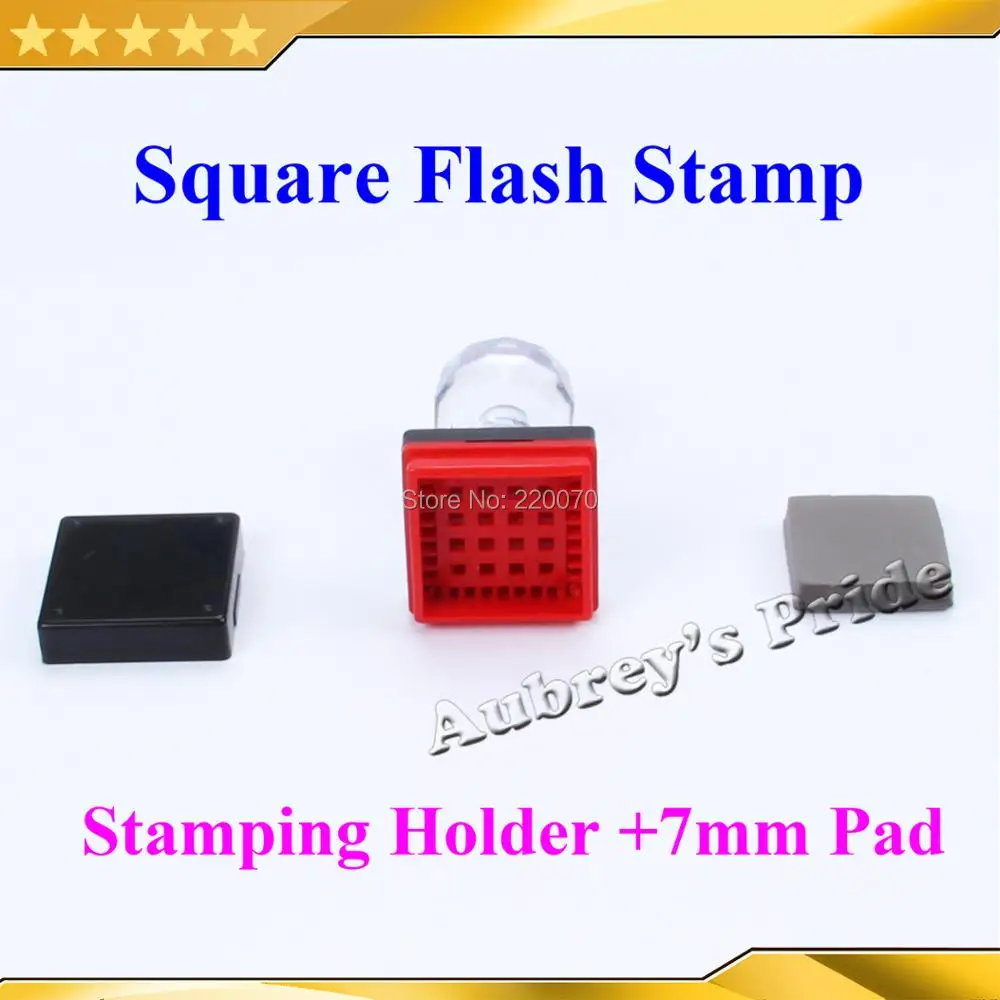 5Pcs Square 2020 2525mm Blank Flash Stamp Shell Materials Holder + 7mm Rubber Pad for Machine Stamping Making Seal | Дом и сад