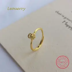 Leouerry 925 пробы серебряные кольца с лепестками Оригинальный золотое кольцо Изменение размера кольца для Для женщин 2019 летнее ювелирное