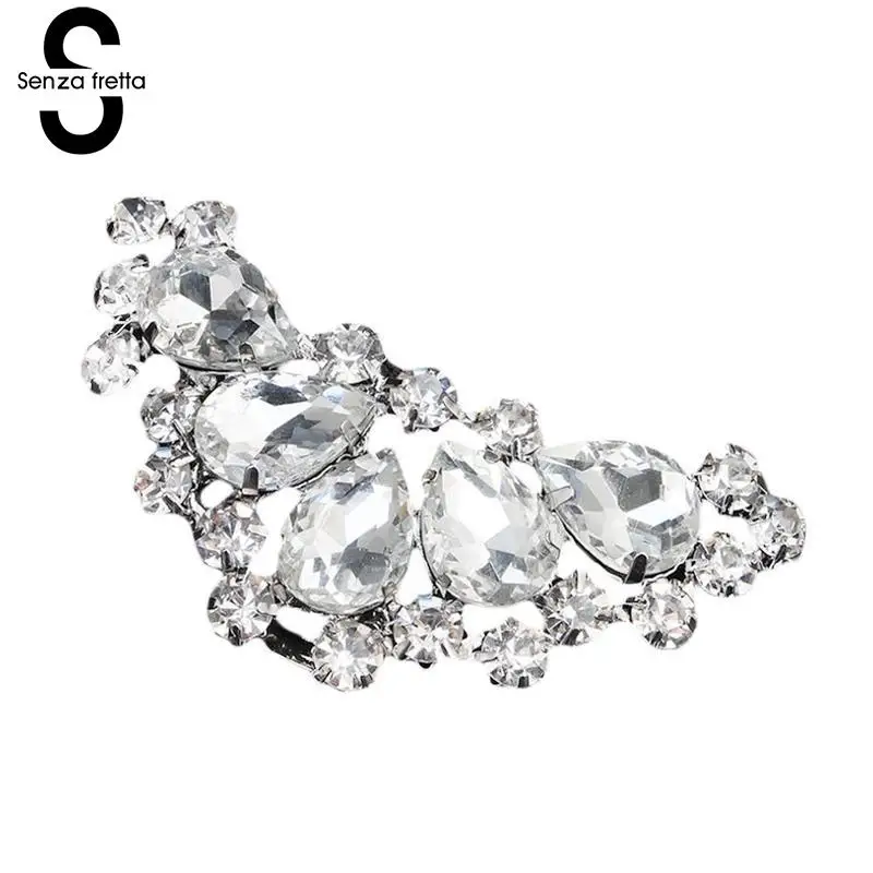 

Senza Fretta 1Pair Metal Material Decorative Shoe Clips Bridal Wedding Elegant Shoes Buckle Rhinestone Shoe Charms Decorations