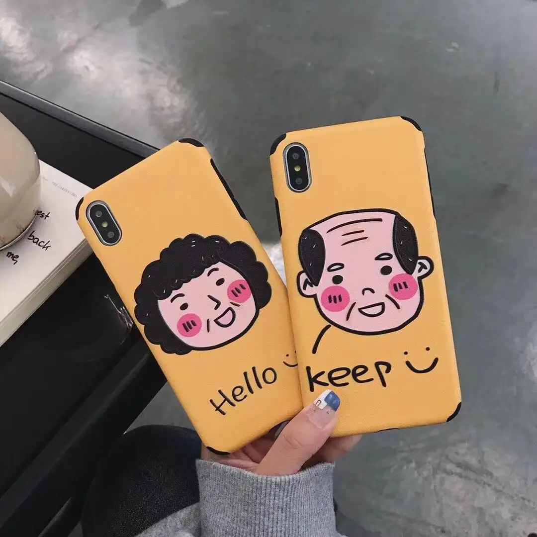 

Embossed Men and Women Soft Shell Phone Shell For iPhoneX XR XS Couple shell TPU Soft silk Phone shell For iPhone7 8 6Cover