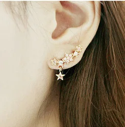 

Fashion Accessories Chromophous Sparkling 2016 Shining Full Bore Little Star Stud Earrings E182