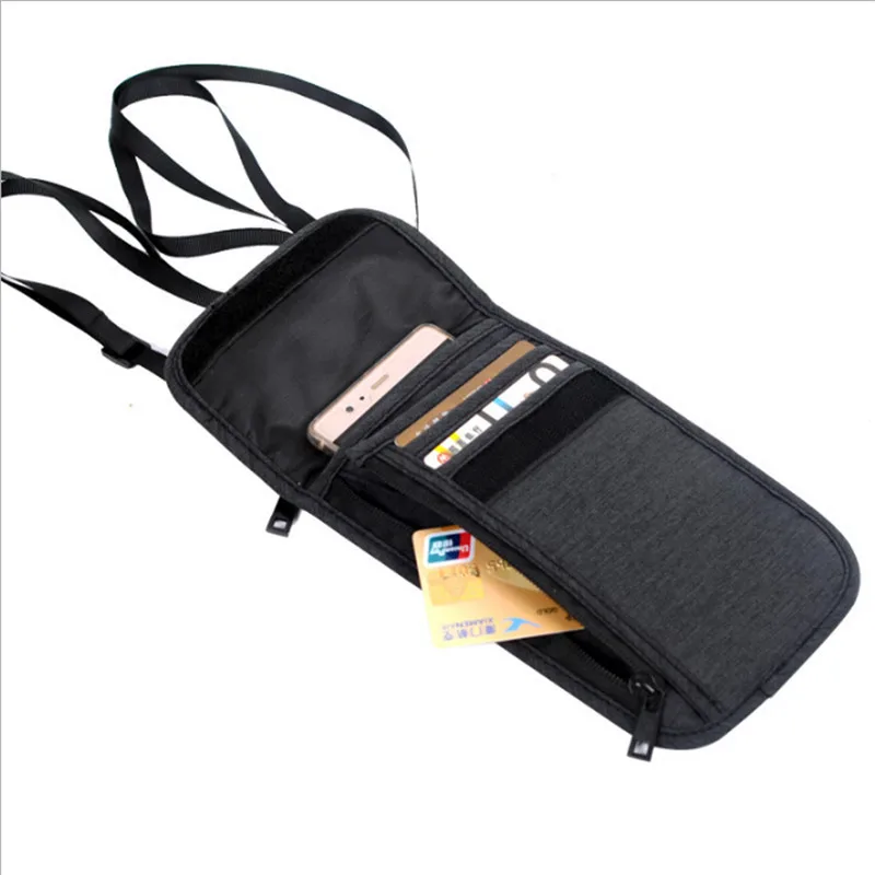 1PC Multifunction Neck Hanging Travel Passport Cover Wallet ID Holder
