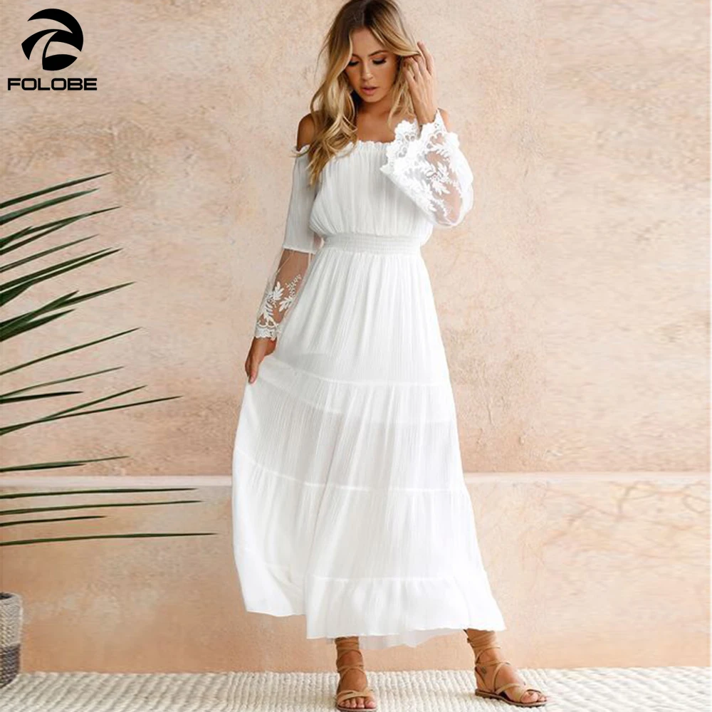 white chiffon dress with sleeves