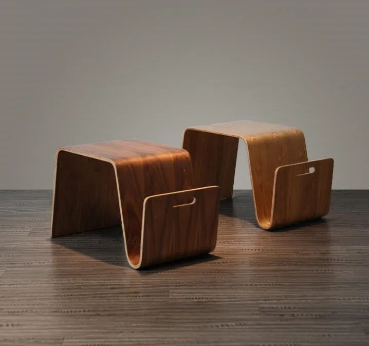Bentwood Plywood Mid Century Design Modern End Table For Breakfast, Magazine Living Room Furniture Side Tea Bed Table For Laptop