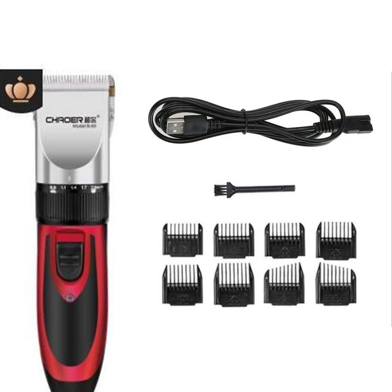 Профессиональная ультра-низкая Бесшумная USB перезаряжаемая машинка для стрижки волос Триммер аксессуары для салона для мужчин бритва электрическая Парикмахерская аксессуары - Цвет: Красный