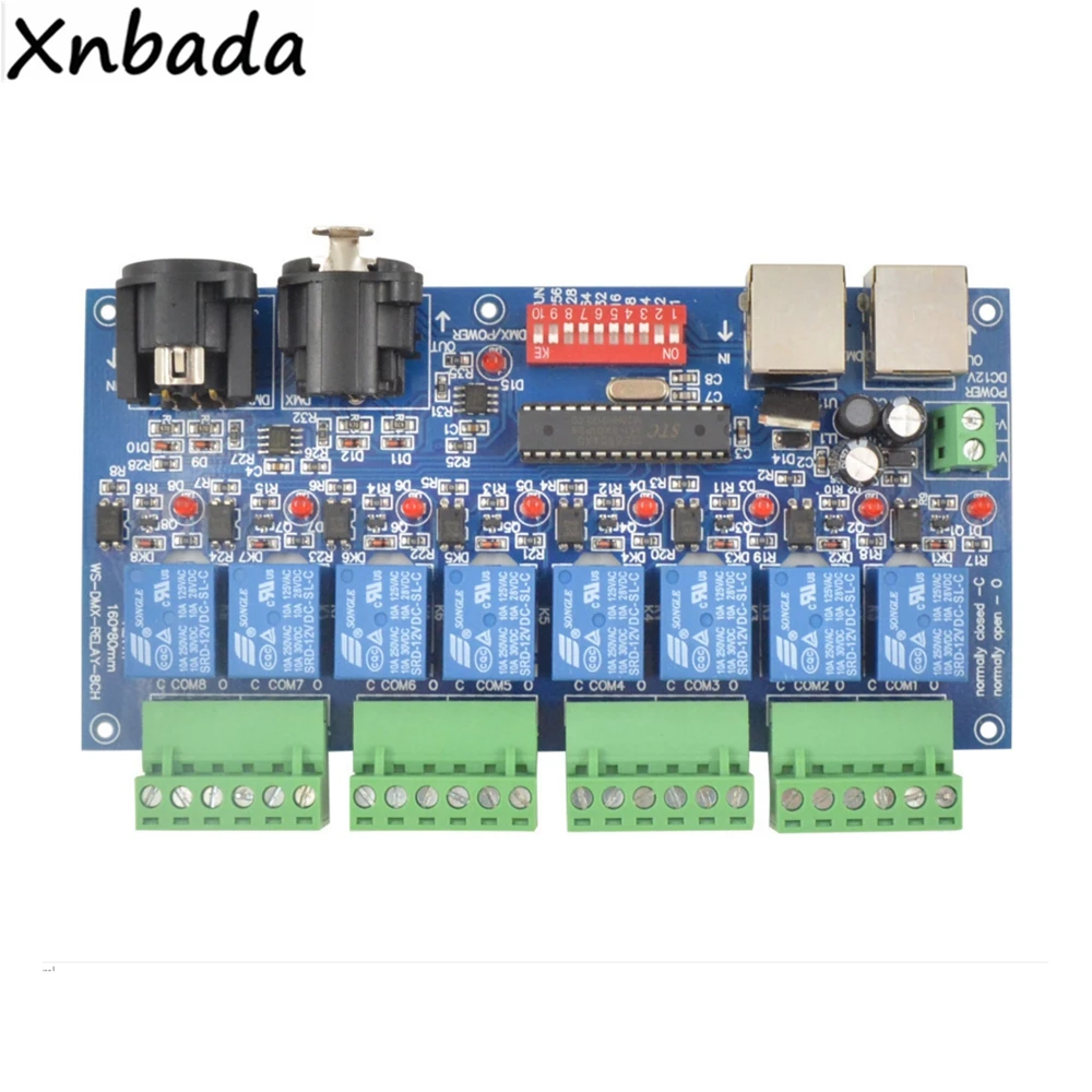 8CH DMX релейный переключатель DMX512 управление Лер релейный выход 8CH DMX512 реле управления 8 способов реле(макс. 10А