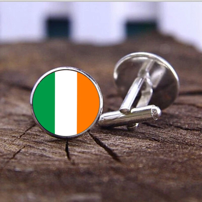 Wedding Cufflinks Irish National Flag Cuff Buttons Man Shirt Cuff