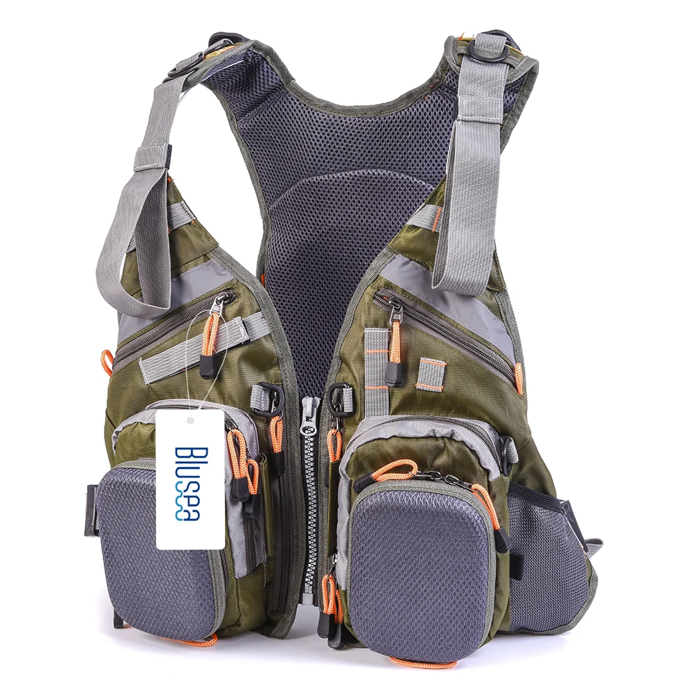 

Blusea 2 in 1 Fishing Vest Outdoor Bag Men Breathable Swimming Life Jacket Safety Waistcoat Survival Utility Colete Salva-Vidas