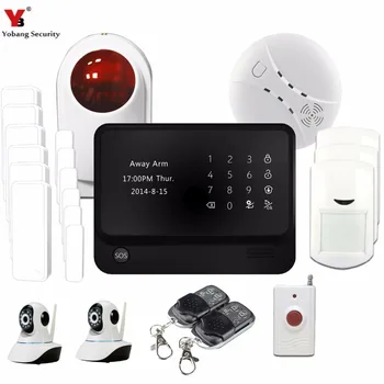

Yobang Security WIFI Android APP Smart Burglar GSM Alarm System Strobe Siren IP Camera Surveillance Alarm Kits
