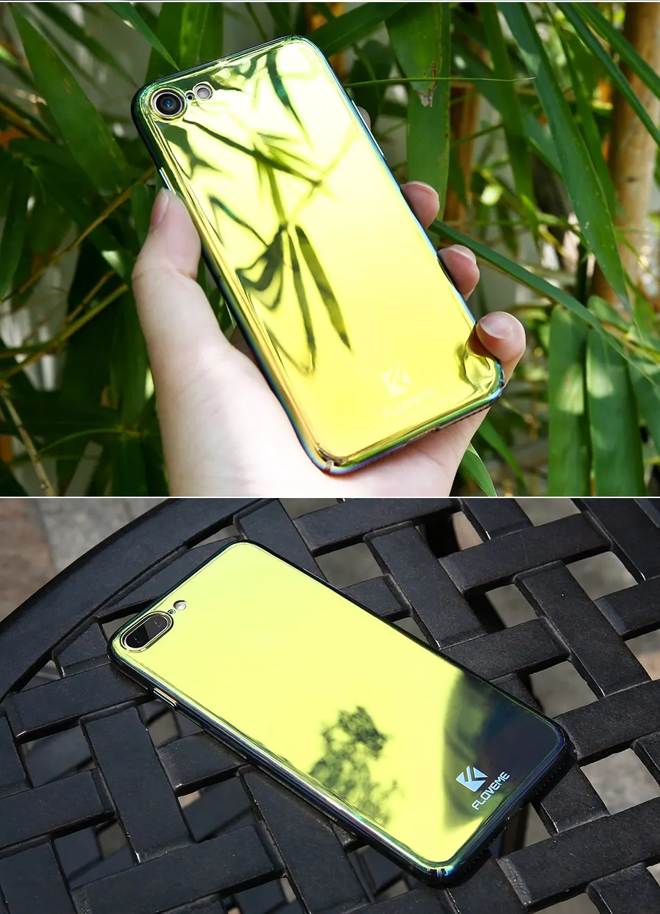 Plated Mirror Case For iPhone 7 6 iPhone 7 6 6S Plus 5 5S SE Color Glaze Phone Cover For Samsung S8 Galaxy S8 Plus (7)