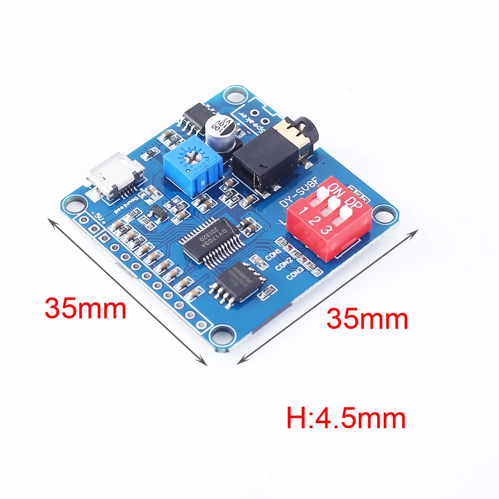 Модуль воспроизведения голоса mp3 плеер UART I/O триггерный усилитель класса D 5 Вт 64