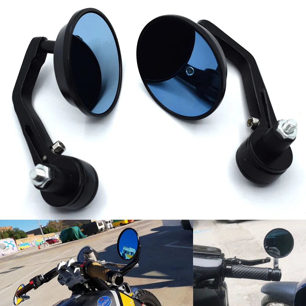 

22mm Aluminium Handle Bar End Round Rearview Side Mirror Fit For GN125 CG Cafe Racer Custom Motorcycle