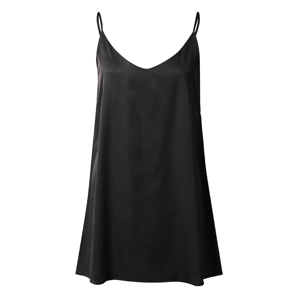 Клубное вечернее сатиновое сексуальное женское короткое платье с открытой спиной и бретельками черного цвета Vestidos De Verano женские летние праздничные платья