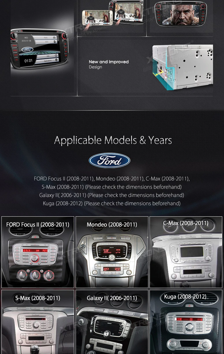Best 7" Special Car DVD for Ford S-Max 2008-2011 & Galaxy II 2006-2011 & Focus II 2008-2011 with Original UI/Original Appearance 2