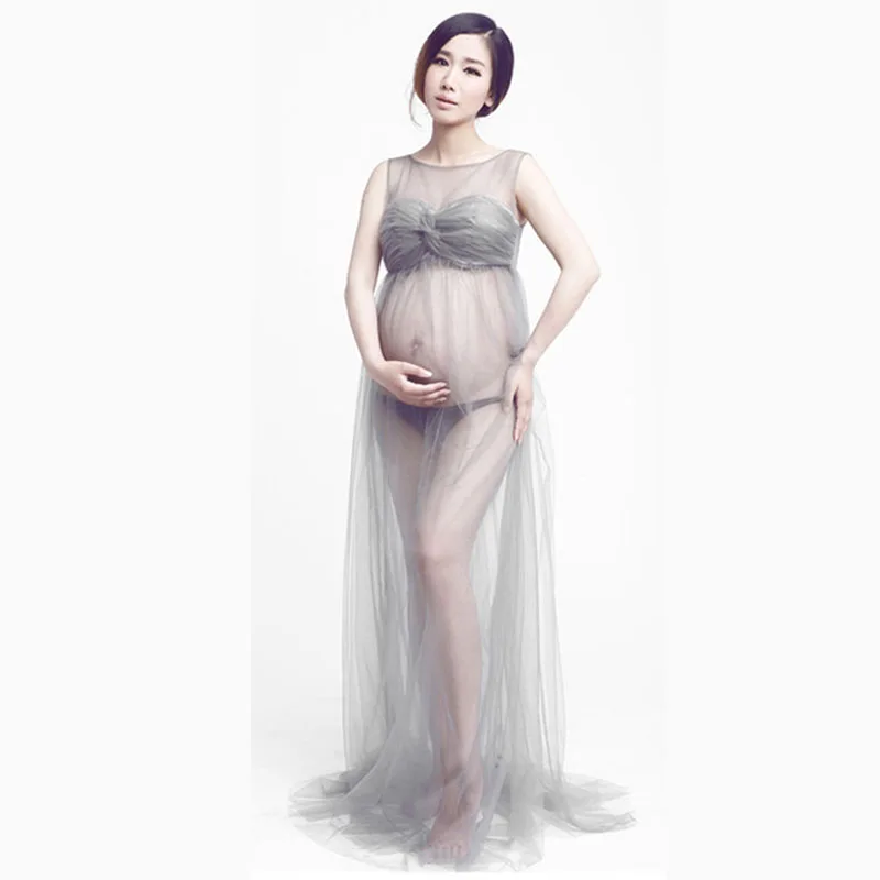 Прозрачное Тюлевое платье для беременных; реквизит для фотосессии; платья для беременных; одежда с принтом стрельбы для беременных женщин; платье для беременных