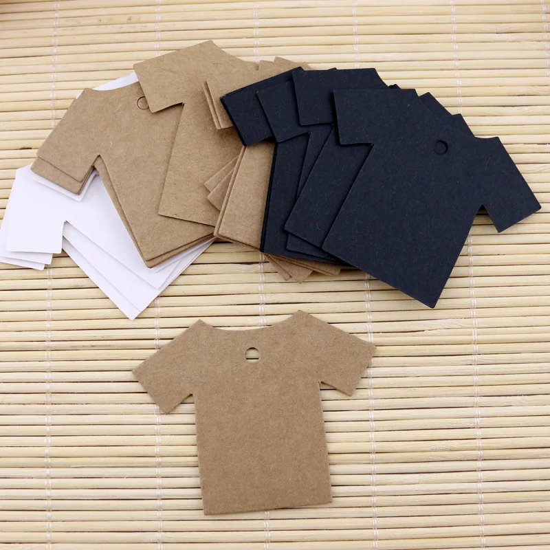 

100Pcs 5.5*7cm Clothes Shape Kraft Packing Label Wedding Party Label Price Gift Cards baking price tags/gift tags/labels