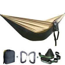 Solid Color Parachute Hammock Camping Survival garden swing Leisure travel Double Person Portable Hammock for outdoor furniture
