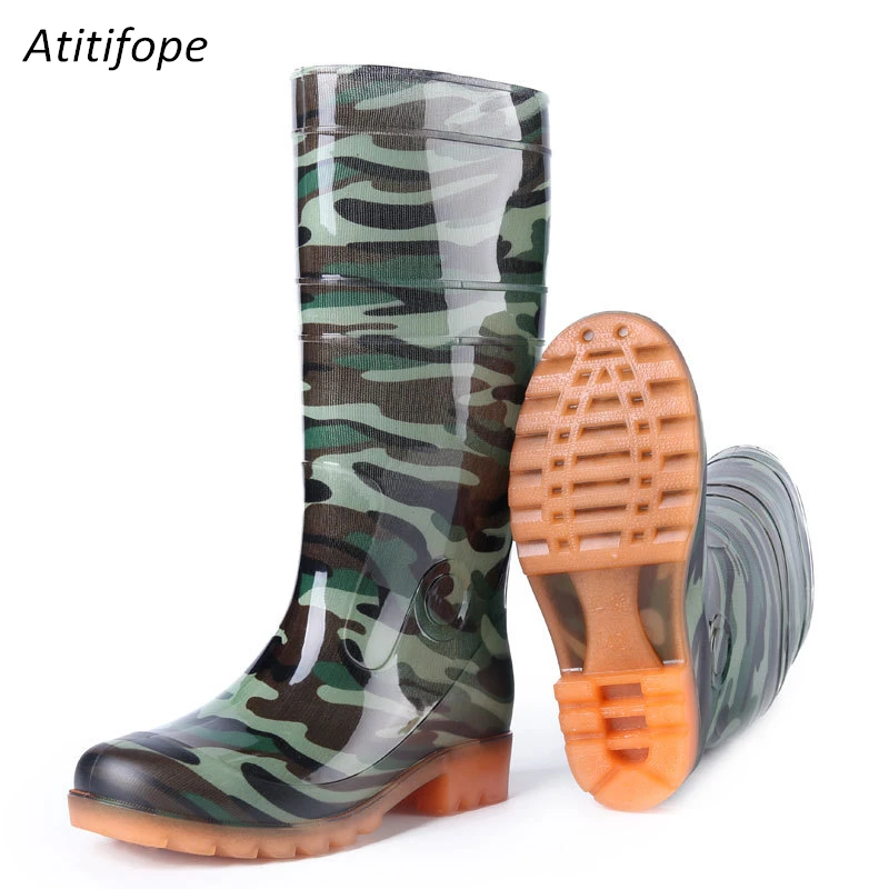 

Men rain boots Knee-high rain boots rubber Rain Boots men hunt Shoes Rainboots PVC hiking shoes water Non-slip rain boots