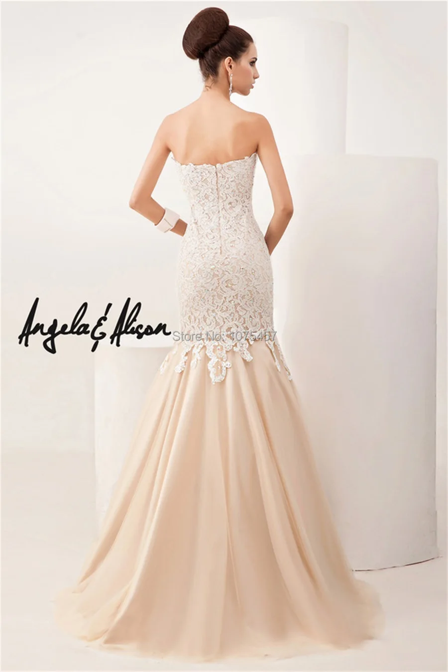 Free Shipping Mermaid Prom Dress With Lace Bos Strapless 2017 711 1 Jpg