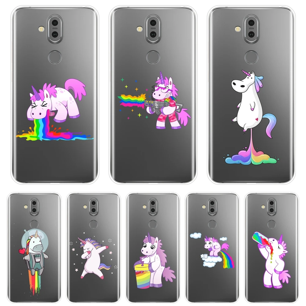 TPU Kawaii единорог Радуга телефонные чехлы для Nokia 7 1 6 5 3 2 Мягкий силиконовый чехол Plus