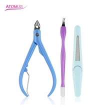 3 шт. маникюрный набор кусачки толкатель инструменты для дизайна ногтей набор кутикулы корта кутикулы De Unha Педикюр резак клипер маникюрный набор