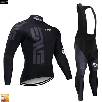 

2019 Pro Team Black Custom Bicycle Cycling Jersey Autumn Sets Men Outdoor Sports Clothes 16D Bike Riding Sportswear Long Sleeve