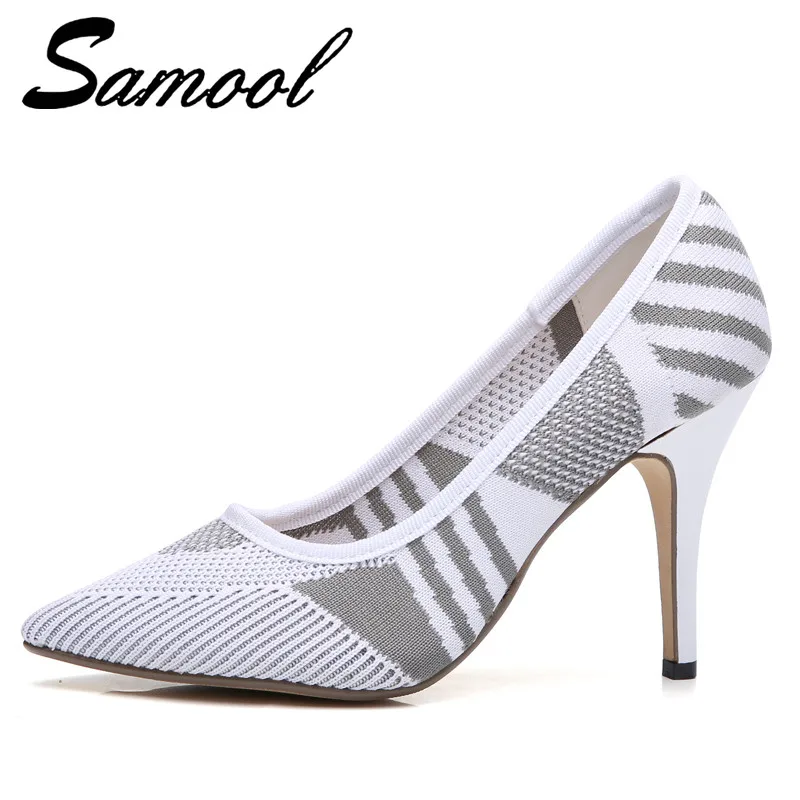 Pumps Women Shoes White Cotton Cloth Flock Slip On Shallow Wedding