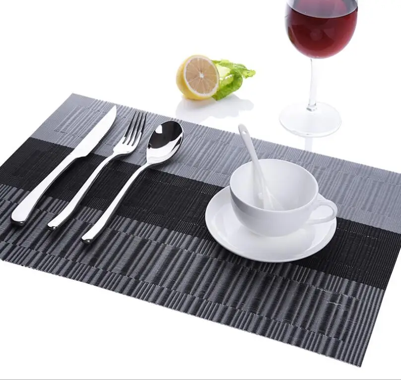 Fyjafon 4/6pieces Dining Table Mat PVC Placemats Heat Insulation Non-Slip Kitchen Table Mats Washable Placemat Bowl - Цвет: Color 1