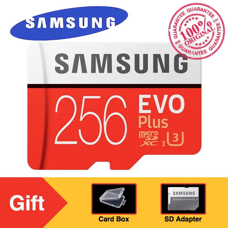 Original SAMSUNG Micro SD Memory Card EVO Plus 256GB 95MB s Class10 U3 UHS I TF
