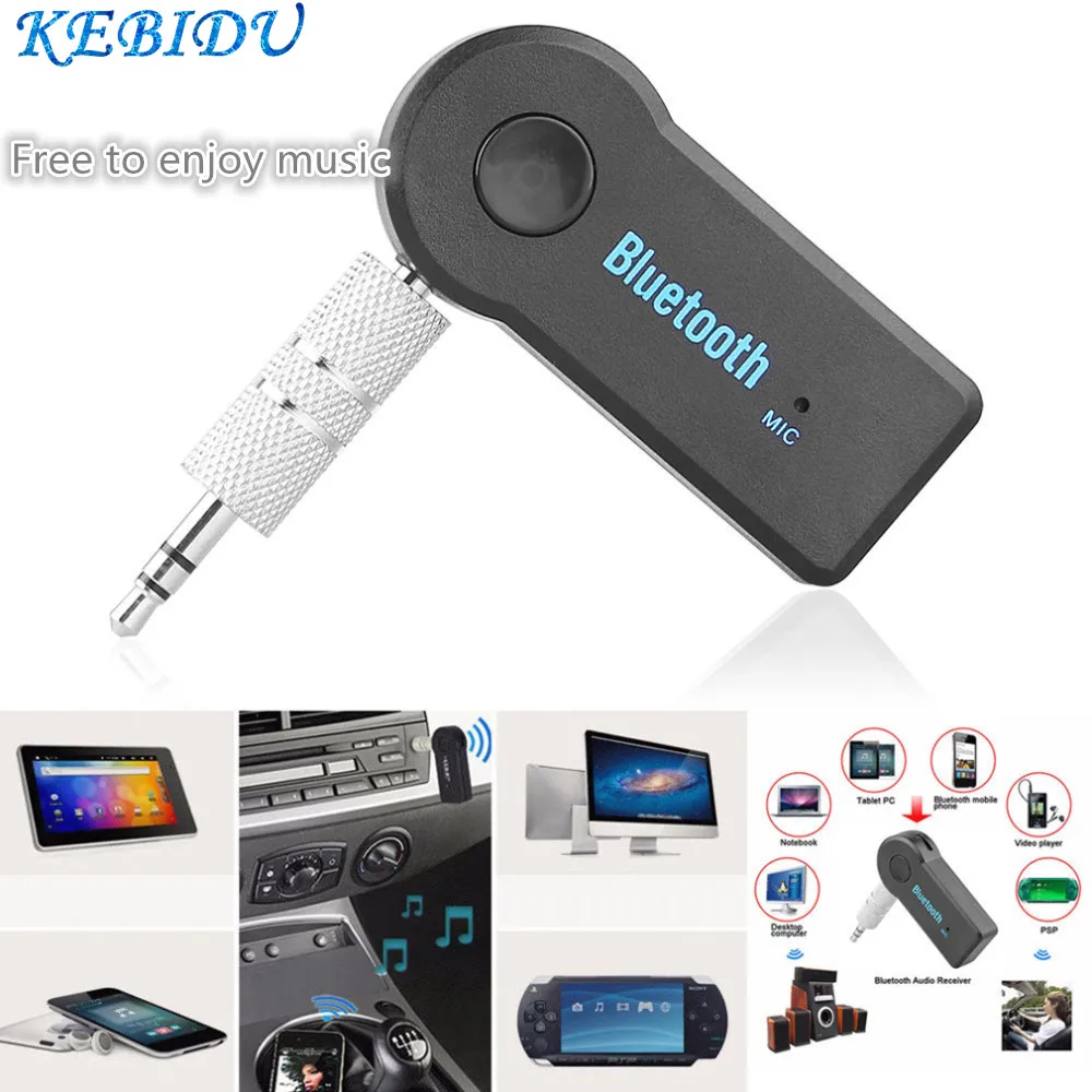 KEBIDU Bluetooth Audio Music Receiver Adapter Hands Free Wireless 3.5mm