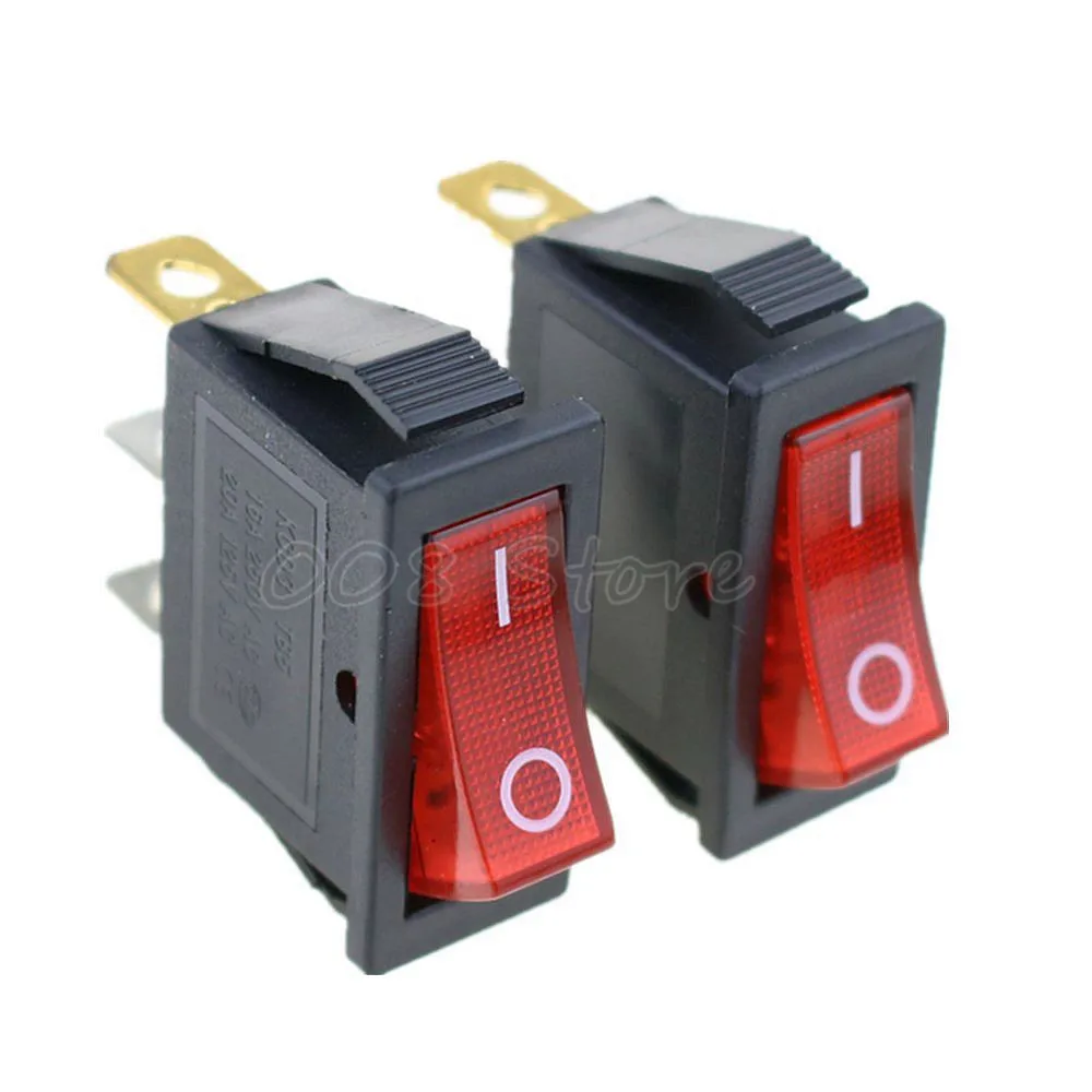 Акция! 10 шт. неоновый переключатель света 250 В/10 А 125 В/15 А|on/off rocker switch|lighted switcheslighted