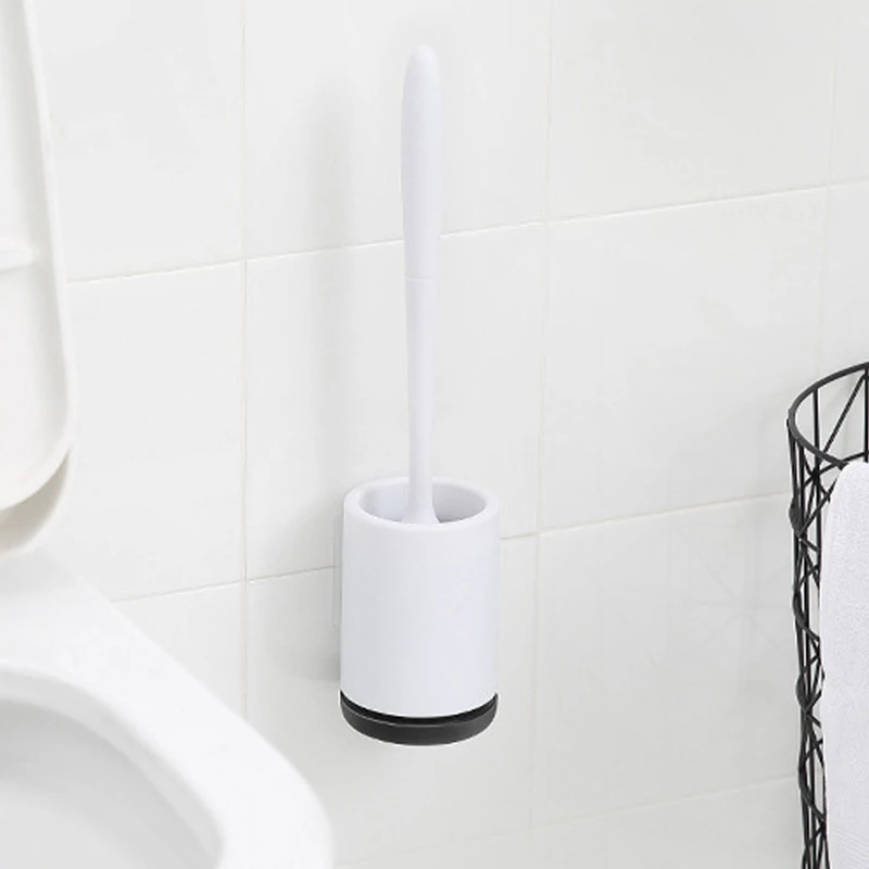 Wall-mounted Высококачественный TPR Силиконовый туалетный набор кистей для уборки пола, аксессуары для ванной комнаты, уникальный дизайн с ручкой из нержавеющей стали - Цвет: Wall-mounted
