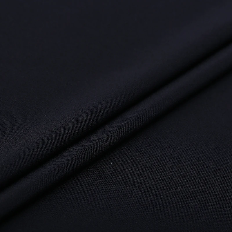 114CM Wide 56MM Black Solid Color Silk Satin Fabric for Dress Cheongsam