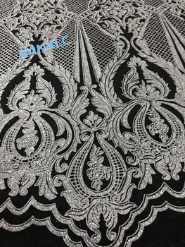 

Newest CiCi-3946 african Tulle lace fabric unique African net lace with glued glitter for women dress