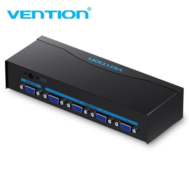 

Vention VGA Splitter Adapter 1 in 4 VGA Switcher Converter With Power Supply For Laptop Projector DVD 1080P 4 Port VGA Splitter
