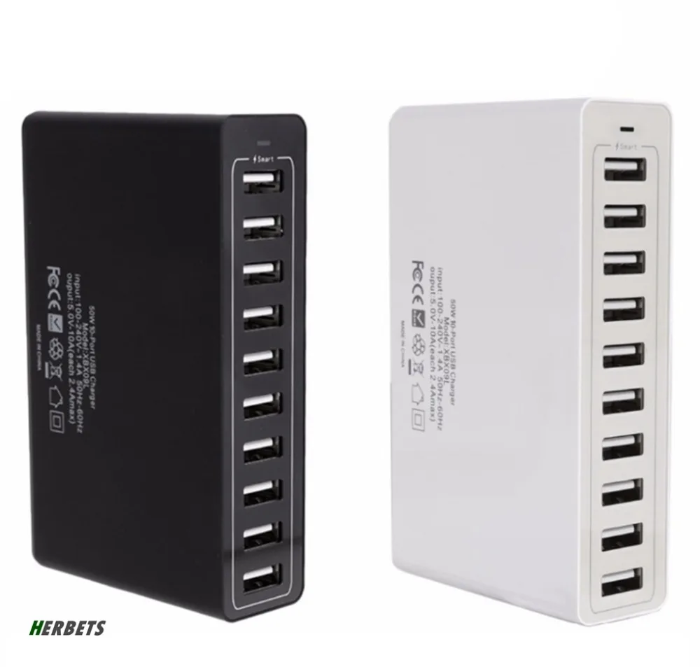 

Universal multi-port USB mobile phone charger 10 port 5V10A 50W intelligent multi-channel mobile phone charger Charger