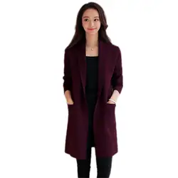 2019 Новый свитер пальто Для женщин Весна корейской моды большой Размеры кардиган средней длины осенние толстые трикотажная куртка Женский