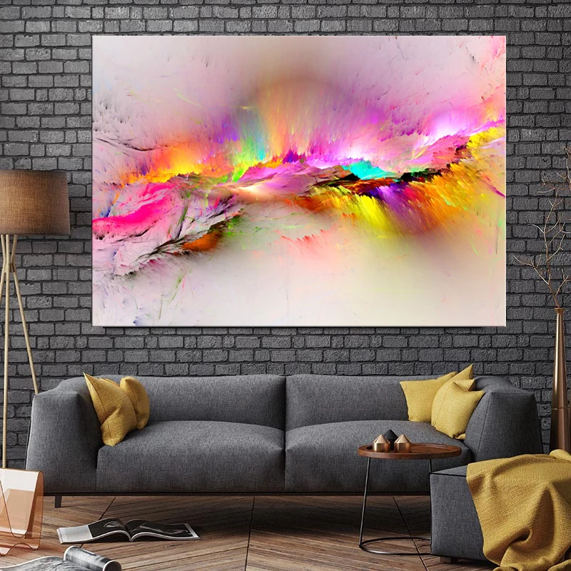 

Modern Abstract Canvas Art Painting Colorful Clouds Landscape oil prints Wall Pictures For Living Room Home Decor Frameless